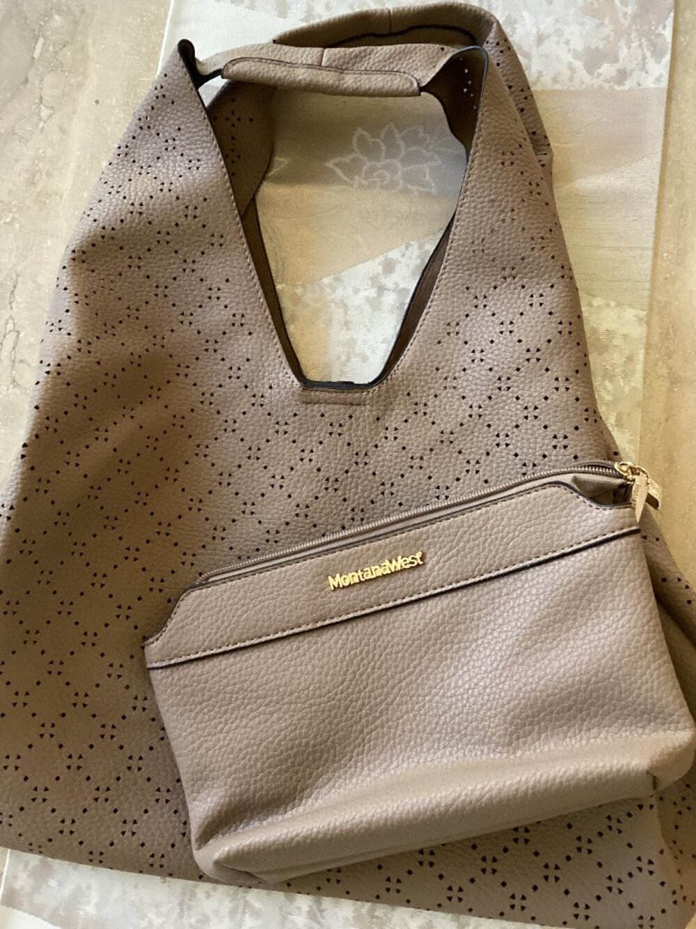 Montana West brown hobo bag purse with pouch